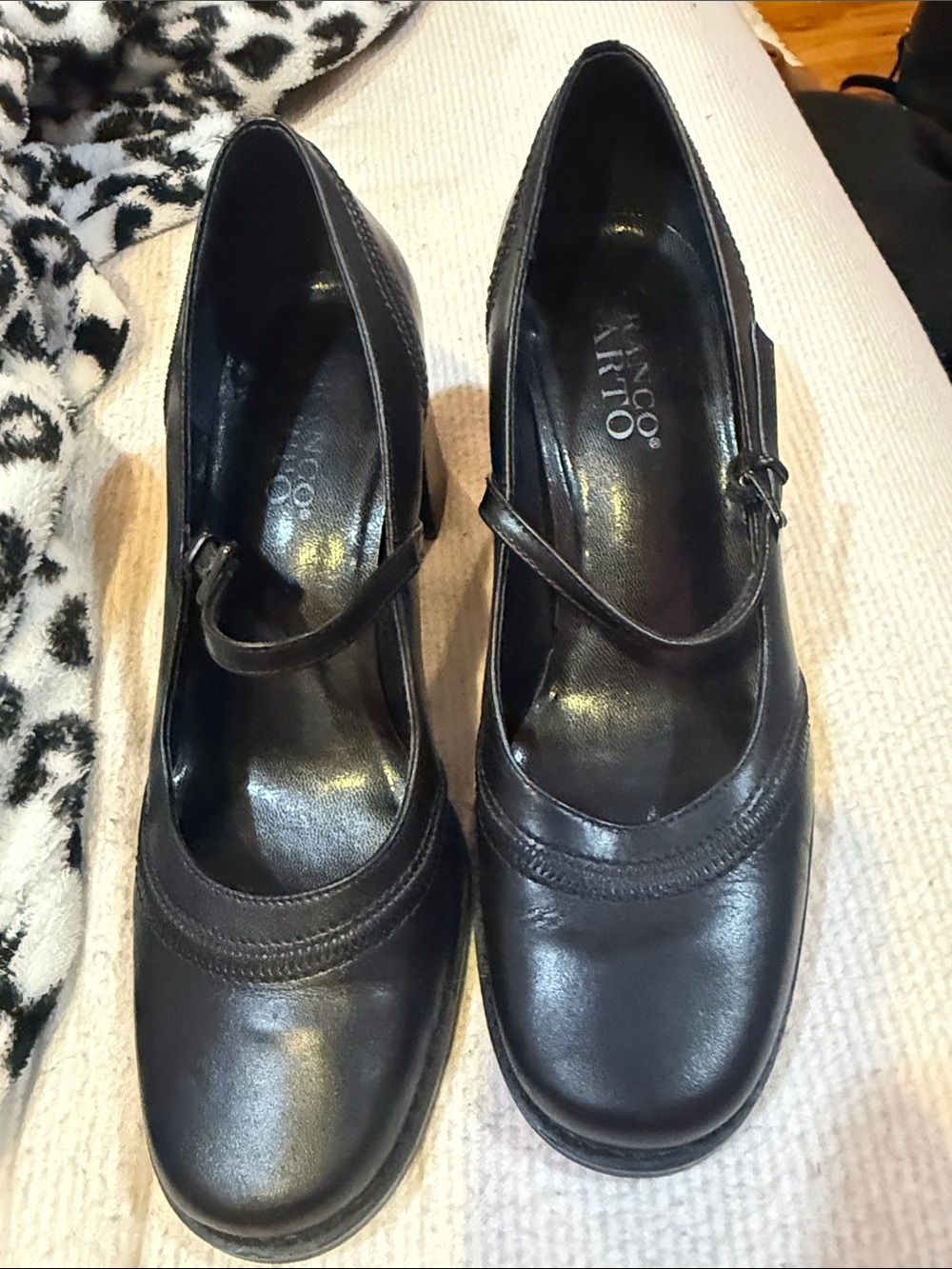 Franco Sarto Black Mary Jane Heels